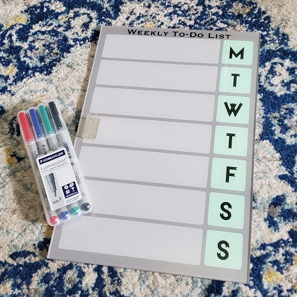 Custom Dry Erase Board Weekly To Do List W/ Marker